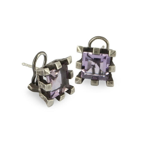 Burgen Clipohrstecker mit Amethyst