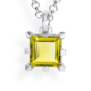 Burgen großer Anhänger mit Lemoncitrin