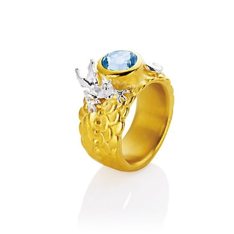 Dragonheart mittlerer Ring mit Topas und Drachen