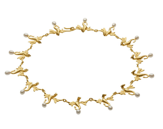 Dragonheart Collier mit Süßwasserperlen in der Länge 45 cm