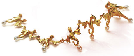 Dragonheart Collier mit Süßwasserperlen in der Länge 45 cm