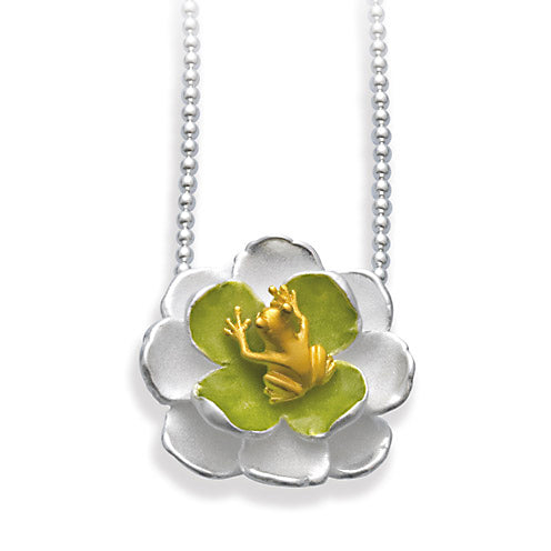 Frühlingsgefühle großer Anhänger mit grünem Brandlack und Frosch