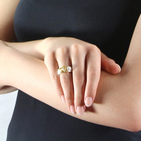 Froschkönig kleiner Ring mit Frosch und Süßwasserperle
