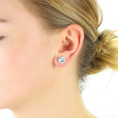 Froschkönig Kronen Ohrstecker mit facettiertem Topas
