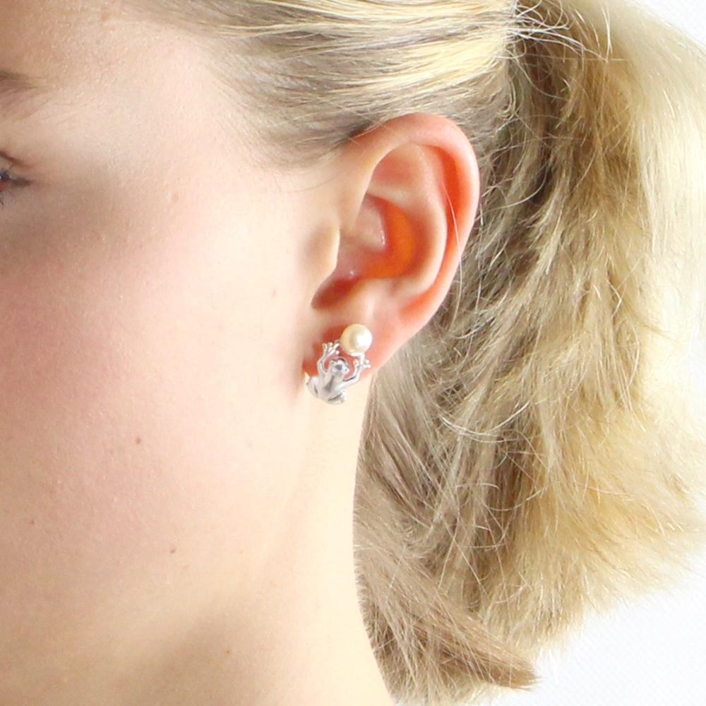 Miniblings Frosch Ohrringe - Versilbert & Handgemacht In Berlin