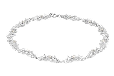 Froschkönig Collier mit Süßwasserperlen in der Länge 45 cm