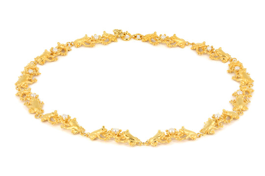 Froschkönig Collier mit Süßwasserperlen in der Länge 45 cm