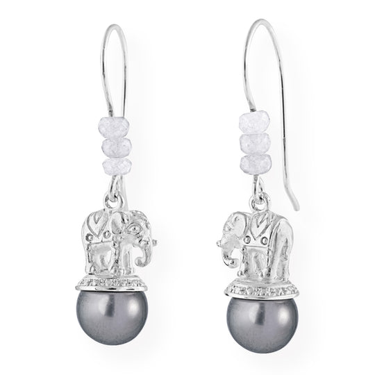Ganesha Elefanten Ohrhänger mit Tahitiperle
