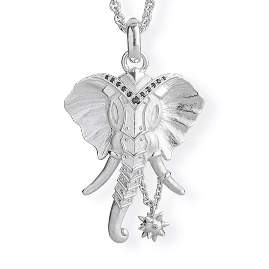 Ganesha großer Elefantenkopf Anhänger mit Klappöse und Spinellpavée