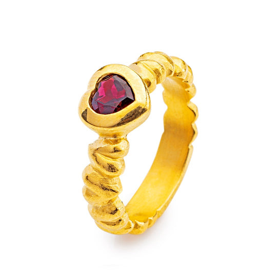 Heartbreaker Stone mini Ring mit Granat