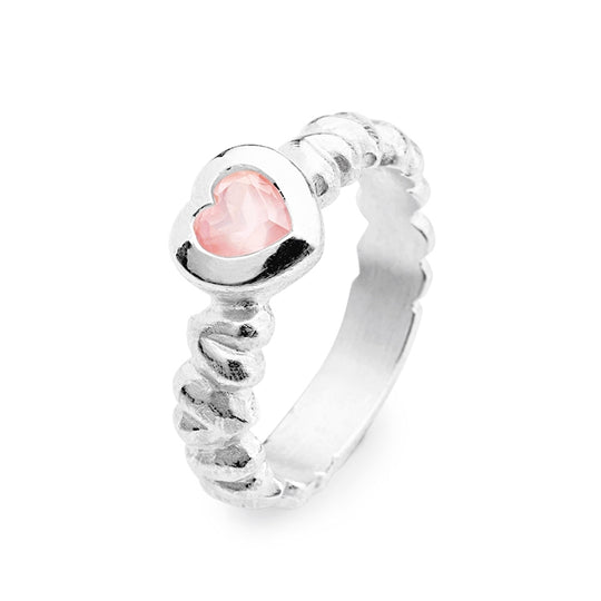 Heartbreaker Stone mini Ring mit Rosenquarz