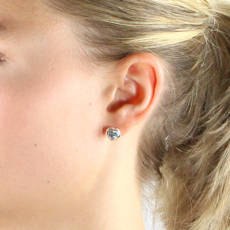 Heartbreaker Stone kleine Ohrstecker mit Topas