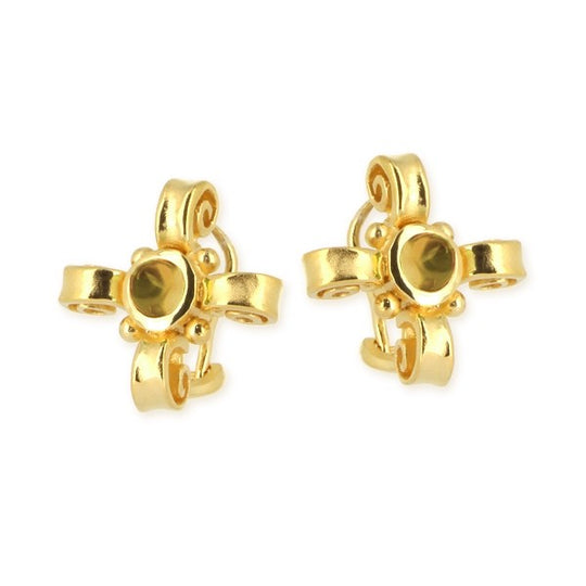 Eiserne Jungfrau großer Clipohrstecker mit Citrin Kegel