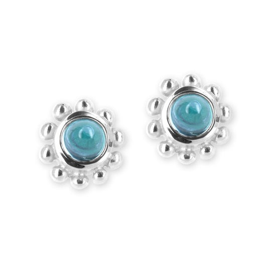 Eiserne Jungfrau kleine Ohrstecker mit Topas Kegel