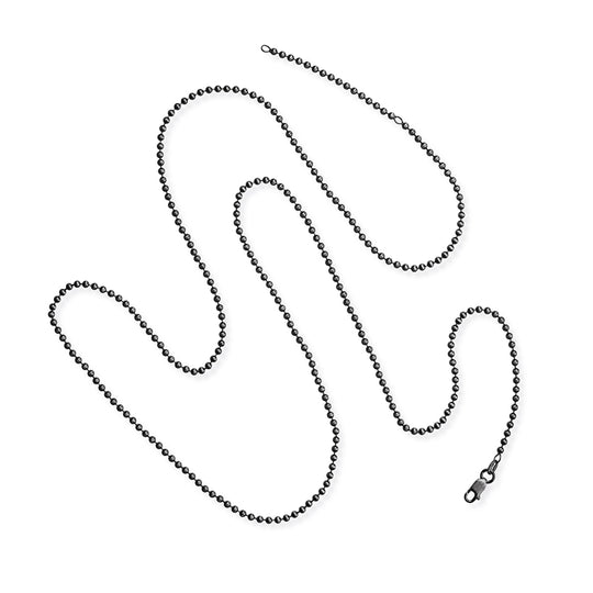 Stabile Kugelkette 2,2 mm aus Silber im Vintagelook in der Länge 85 cm Zwischenöse bei 80 cm mit Karabiner
