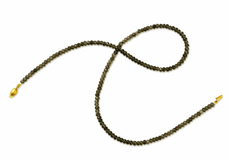 Rauchquarz Kette mit Tonnenschloss in der Länge 45 cm
