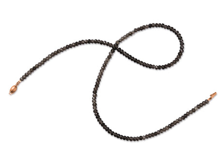 Rauchquarz Kette mit Tonnenschloss in der Länge 45 cm