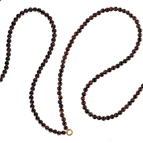 Tigeraugen Kette mit Tonnenschloss und Einhängeöse in der Länge 80 cm