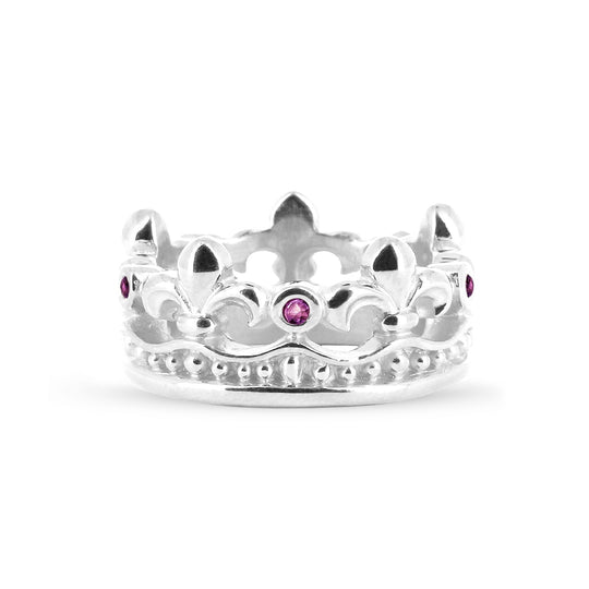 Lilienkönigin Kronenring mit Pink Saphir