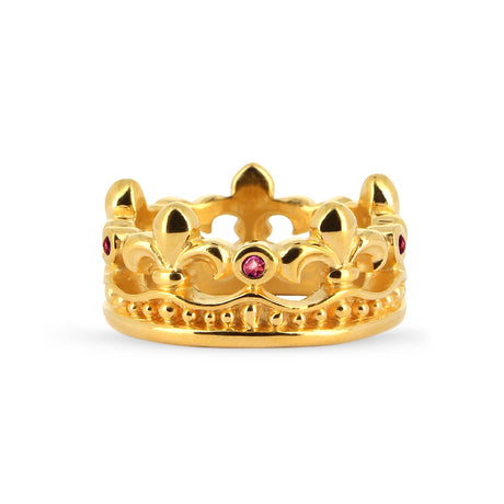 Lilienkönigin Kronenring mit Pink Saphir