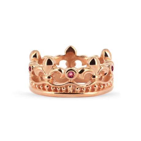Lilienkönigin Kronenring mit Pink Saphir