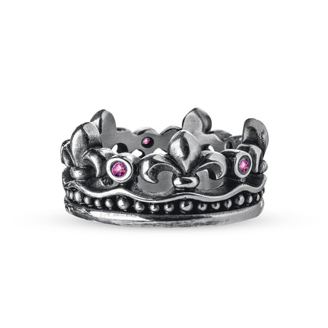 Lilienkönigin Kronenring mit Pink Saphir