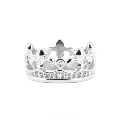 Lilienkönigin Kronenring mit weißem Saphir