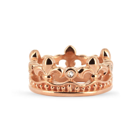 Lilienkönigin Kronenring mit weißem Saphir