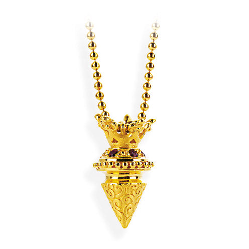 Petit Roi Kronen Pendel Anhänger mit Rhodolith