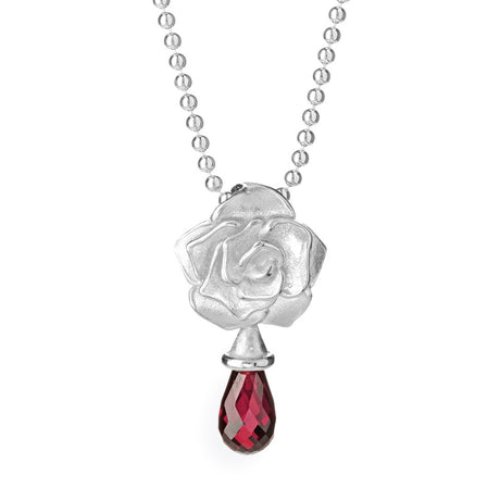 Rose of Antoine kleiner Rosen Anhänger mit Rhodolithpampel