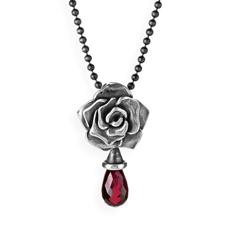Rose of Antoine kleiner Rosen Anhänger mit Rhodolithpampel