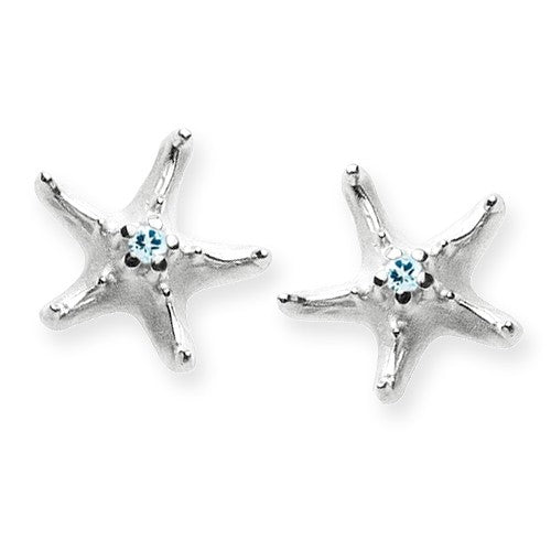 Sushi Seestern Clipohrstecker mit Topas