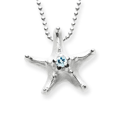 Sushi Seestern Anhänger mit Topas