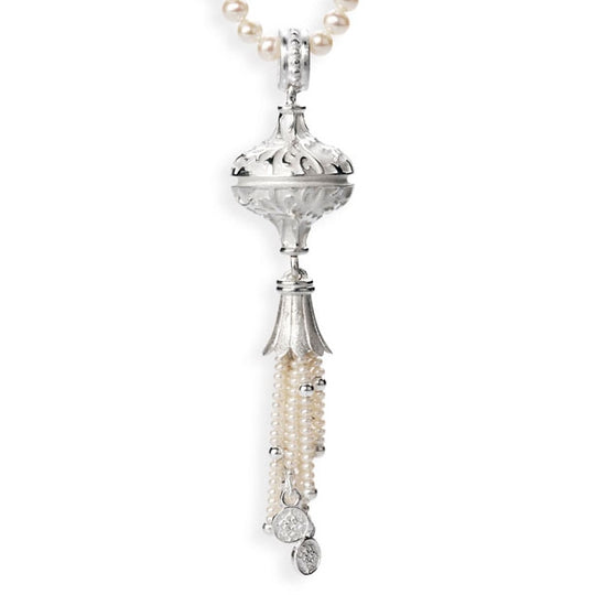 1001 Nacht mittlerer Anhänger mit Süßwasserperlquaste und Klappöse