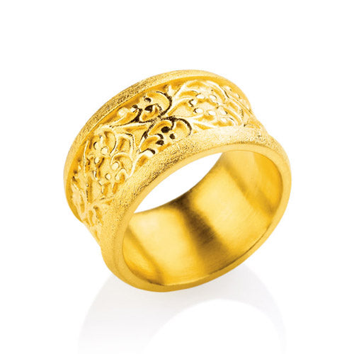 Arsen und Spitzenhäubchen Bandring mit Ornament