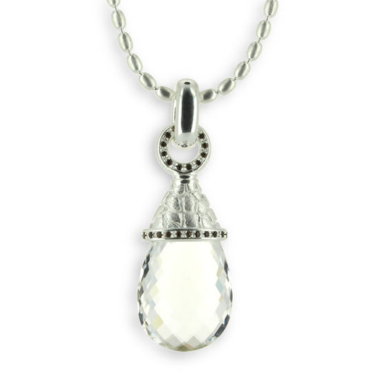 Dragonskin Anhänger mit Bergkristall Pampel Klappöse und Rauchquarzpavée