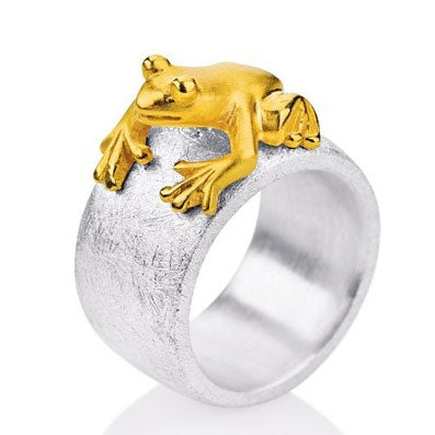 Froschkönig großer Ring mit Frosch
