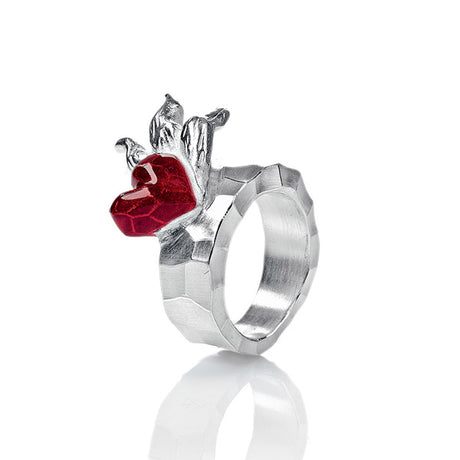 Flammeninferno kleiner Ring mit rotem Brandlack