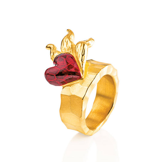 Flammeninferno kleiner Ring mit rotem Brandlack