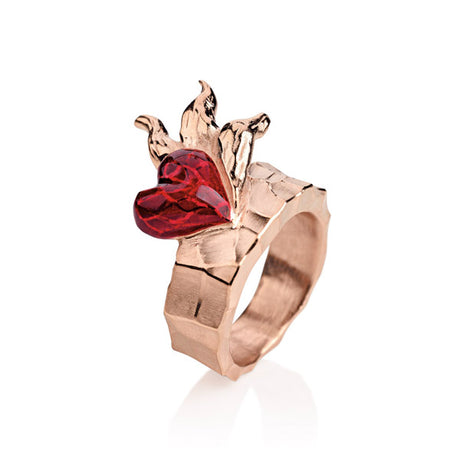 Flammeninferno kleiner Ring mit rotem Brandlack