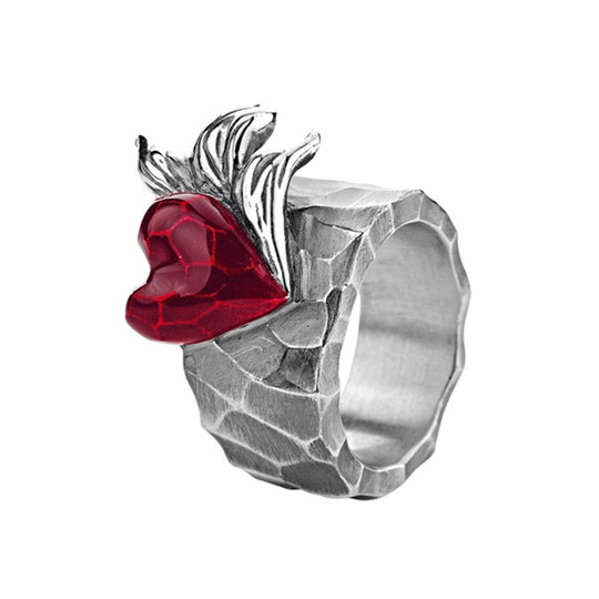 Flammeninferno großer Ring mit rotem Brandlack