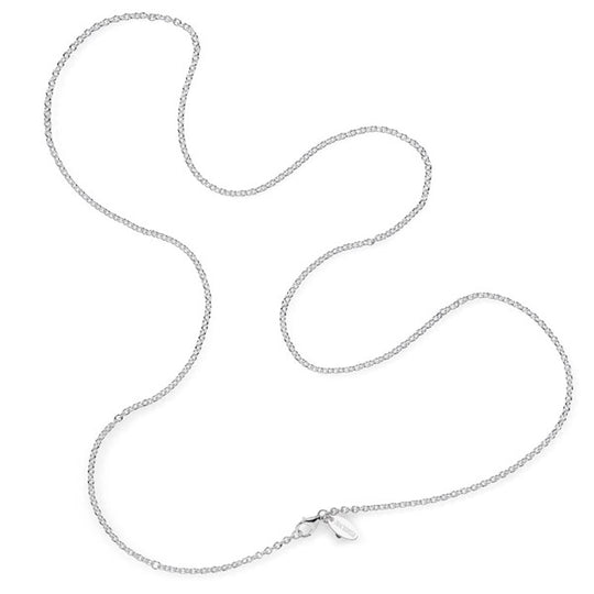 Stabile Ankerkette 2,8 mm aus Silber in der Länge 80 cm Zwischenöse bei 75 cm mit Karabiner