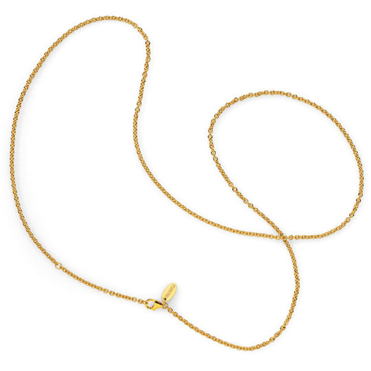 Stabile Ankerkette 2,8 mm aus Silber goldplattiert in der Länge 80 cm Zwischenöse bei 75 cm mit Karabiner