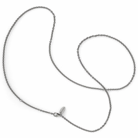 Stabile Ankerkette 2,8 mm aus Silber im Vintagelook in der Länge 80 cm Zwischenöse bei 75 cm mit Karabiner