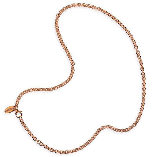 Dicke Ankerkette 4 mm aus Silber rotgoldplattiert in der Länge 45 cm Zwischenöse bei 42 cm mit Karabiner