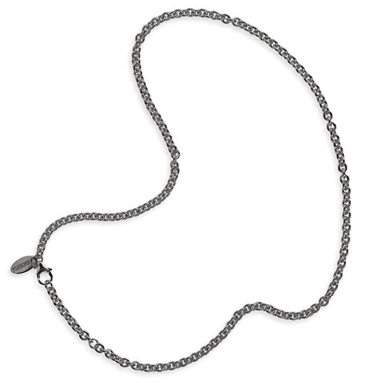 Dicke Ankerkette 4 mm aus Silber im Vintagelook in der Länge 45 cm Zwischenöse bei 42 cm mit Karabiner