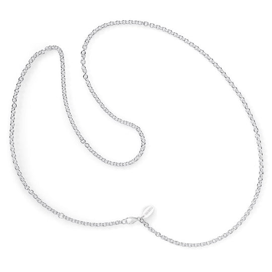 Dicke Ankerkette 4 mm aus Silber in der Länge 80 cm Zwischenöse bei 75 cm mit Karabiner