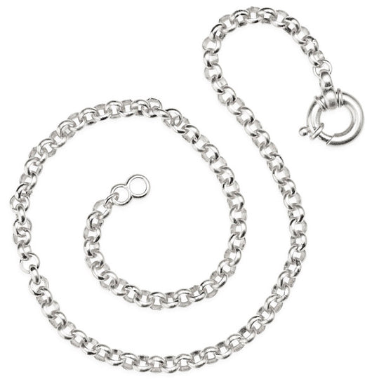 Dicke Erbskette 6 mm aus Silber in der Länge 45 cm mit Schmuckfederring