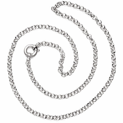 Dicke Erbskette 6 mm aus Silber in der Länge 75 cm mit Schmuckfederring