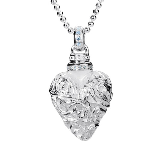 Klunkerlinge mittlerer Herz Anhänger mit Topaspavée